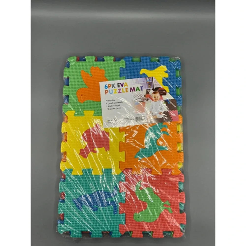 Childrens Kids Puzzle Floor Mat 6PK EVA Animal Learning Tiles By Momentum Brands